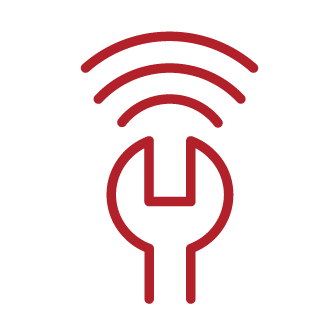 Icon of a spanner with curved line over it