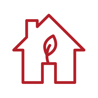 Icon of a house with a sapling growing inside